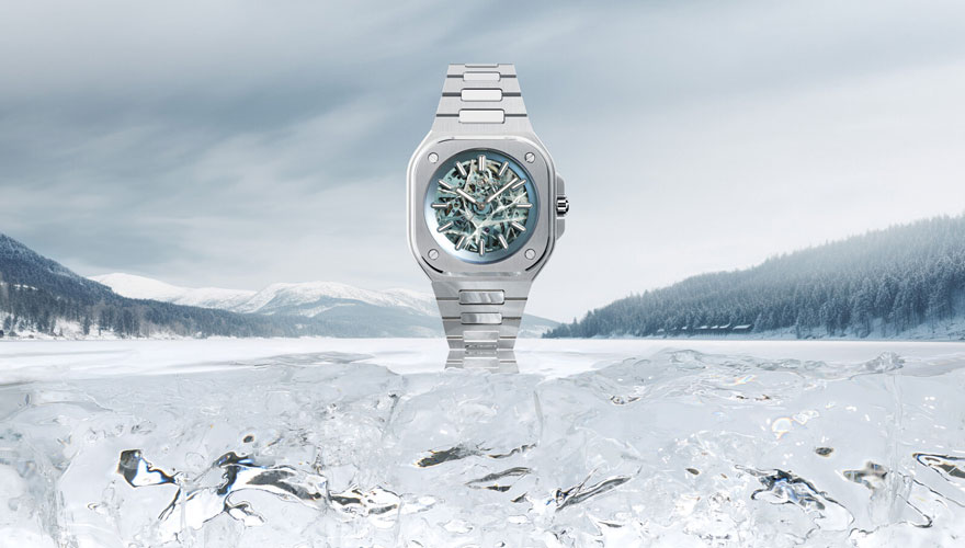 アイスブルー文字盤の新提案、ベル&ロス「BR-05 スケルトン アーク