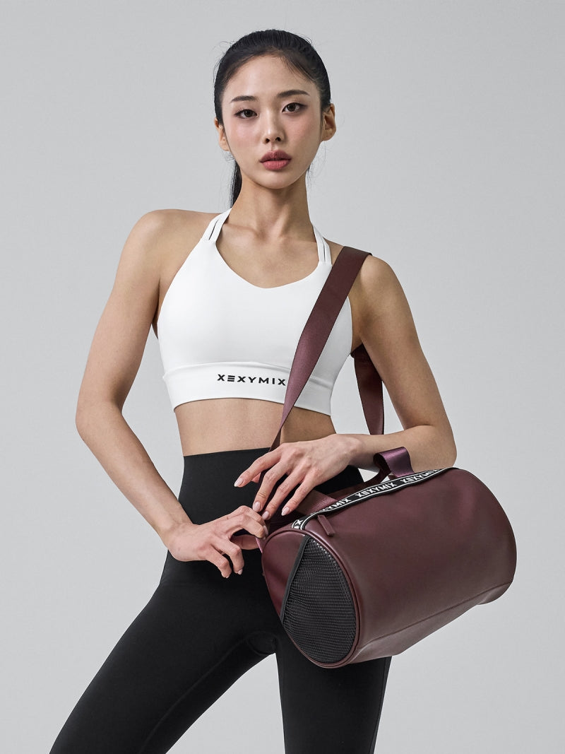 ジャガードロゴストラップ レザー ダッフルバッグ