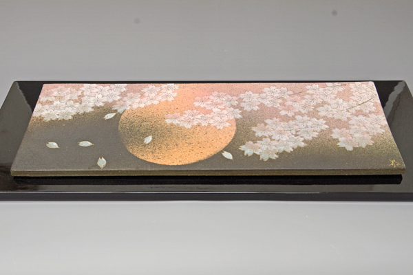 島田恭子 桜文陶板 ｜益子焼販売 善五