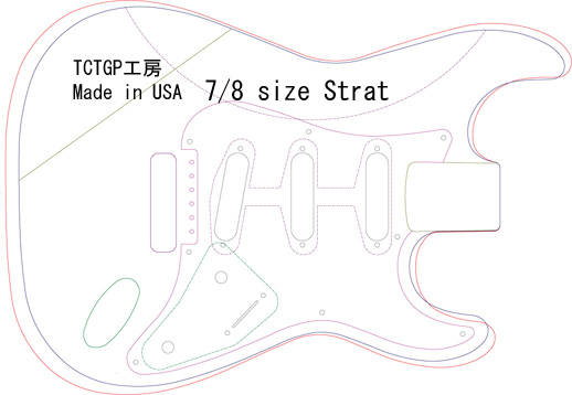 7/8サイズ Strat body | T.C.T