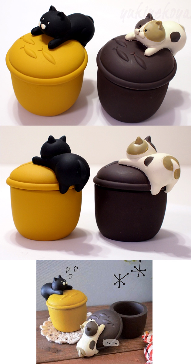 デコレnyacottoニャコット】にゃんこつまみ小物入れ（黒猫・三毛猫