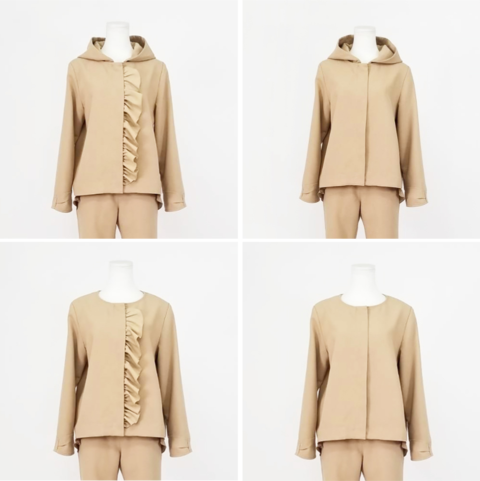 outlet】4WAYフリルジャケット アウター Lサイズ（L・LLサイズ