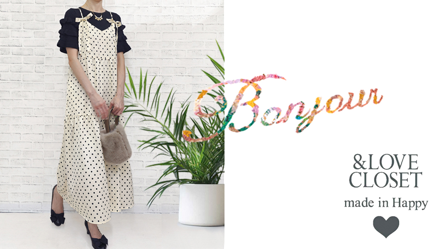 ドットティアードキャミワンピース ミディワンピ ＆ LOVE CLOSET