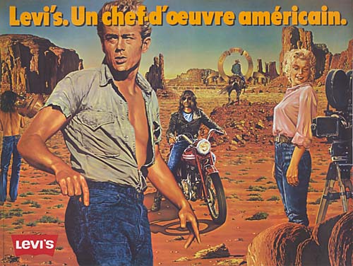A French advertising poster for Levi's jeans utilizing American