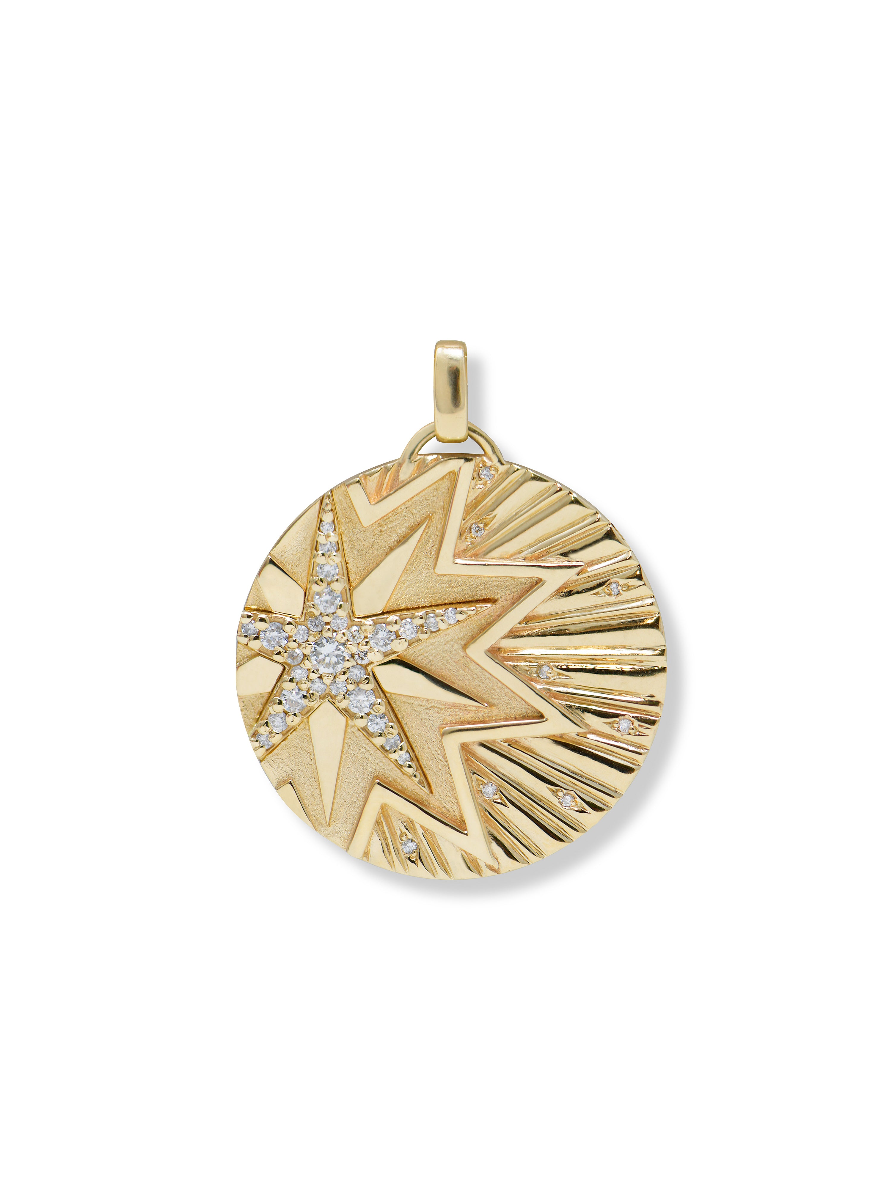 ANZIE | 14k Gold 25th Anniversary Diamond Starburst Medallion