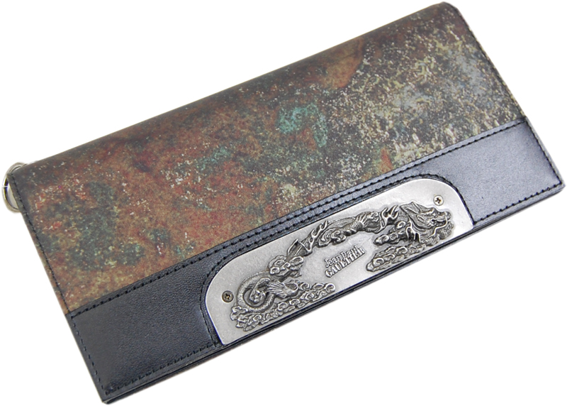 arc+shop】黒迷彩シルバー龍プレート長財布チェーン付き(Jean Paul