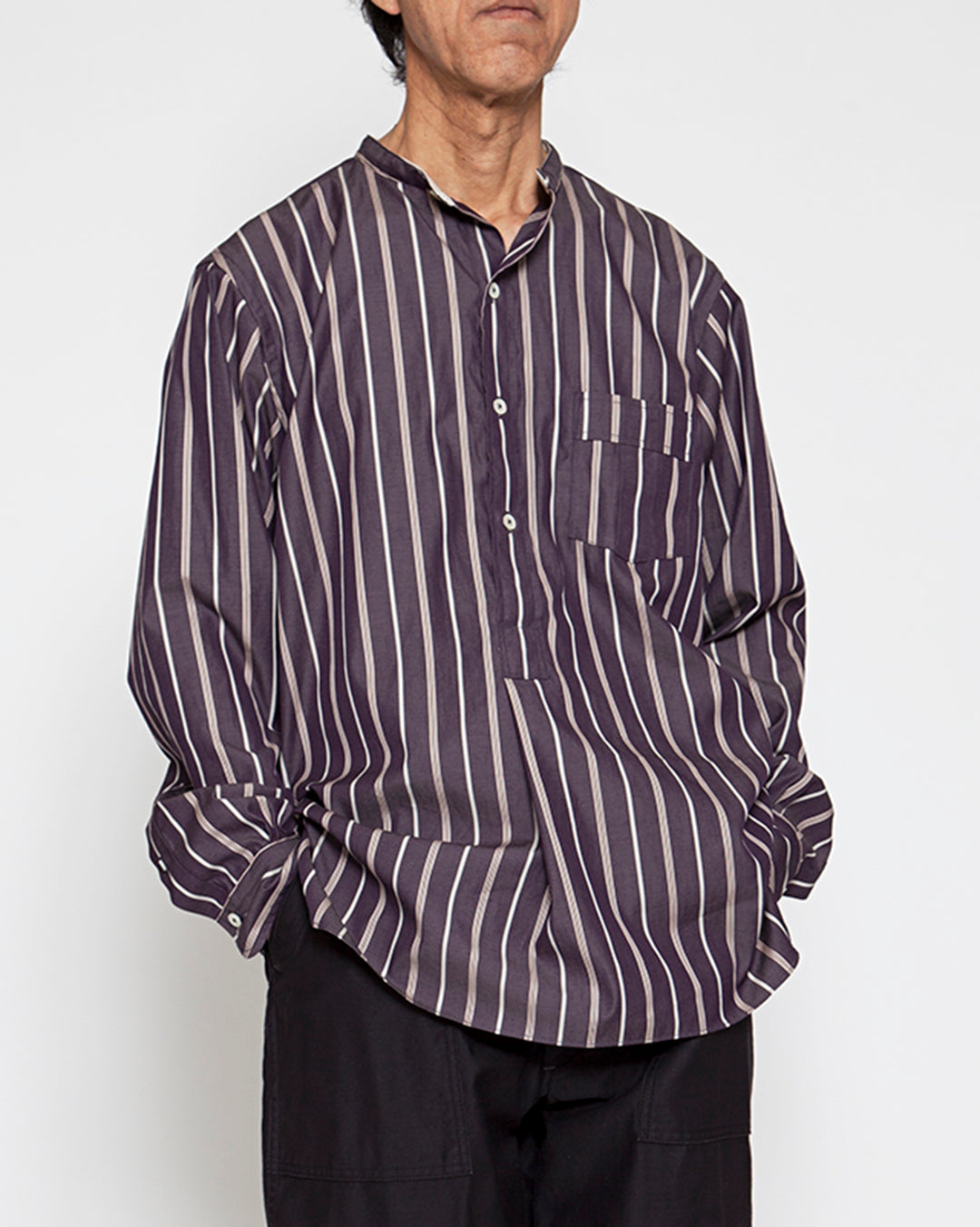 DELIVERY】THE CORONA UTILITY・CS005B - WHITE COLLAR BAND NECK