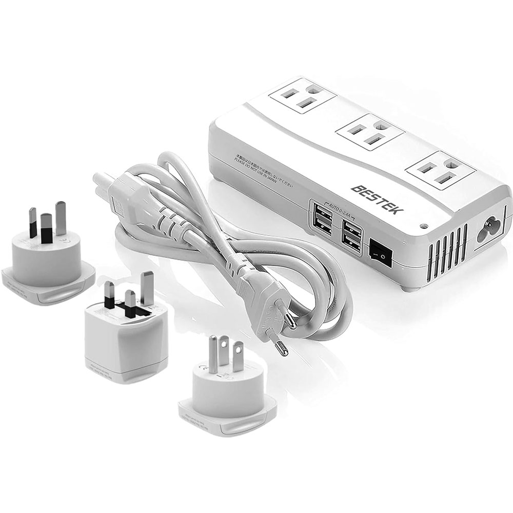 海外旅行用変圧器 変換プラグ付き 90V-240V to 100V 変換 MRJ201GU-WH