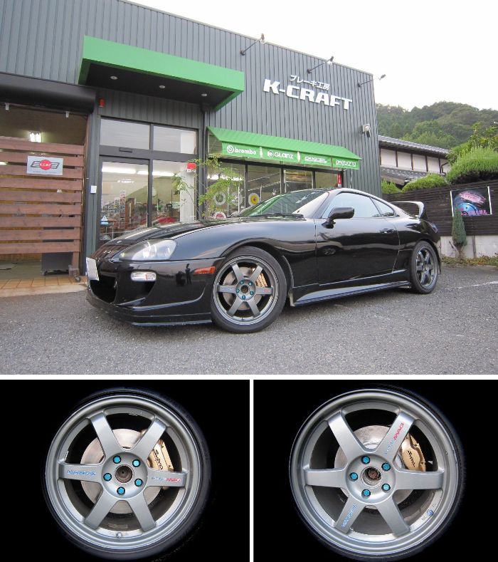 スープラJZA80 16インチホイール車に17インチ車の対向式キャリパーを