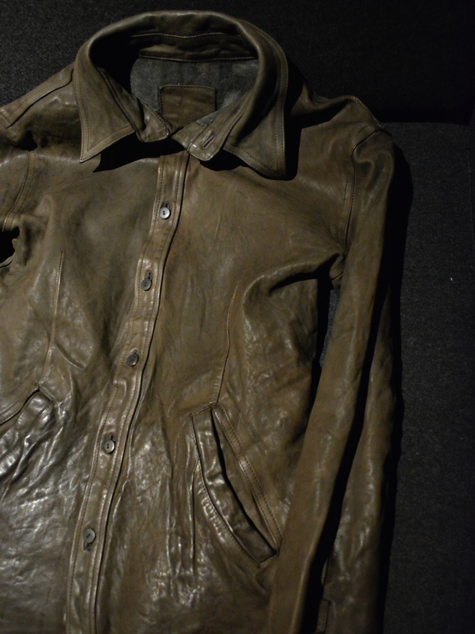 1295-04 ベルギーショルダー製品染め シャツ イサムカタヤマ バック