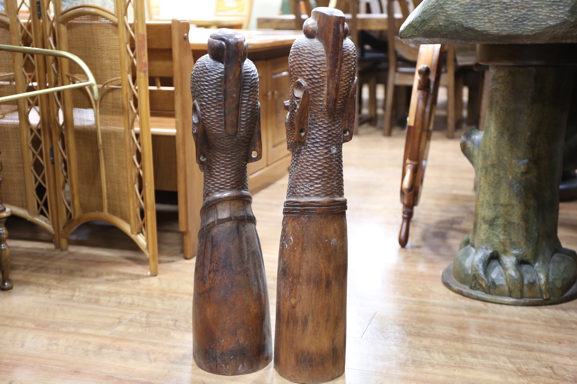 木彫り像 2体セット [2z-3045] | サークルワン商品情報