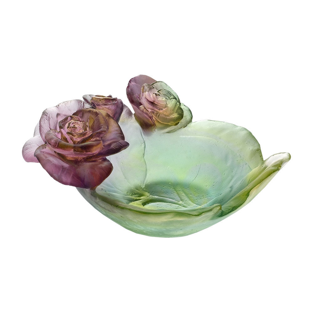 Daum フランス ローズ ボウル Rose Passion Small bowl Green and pink