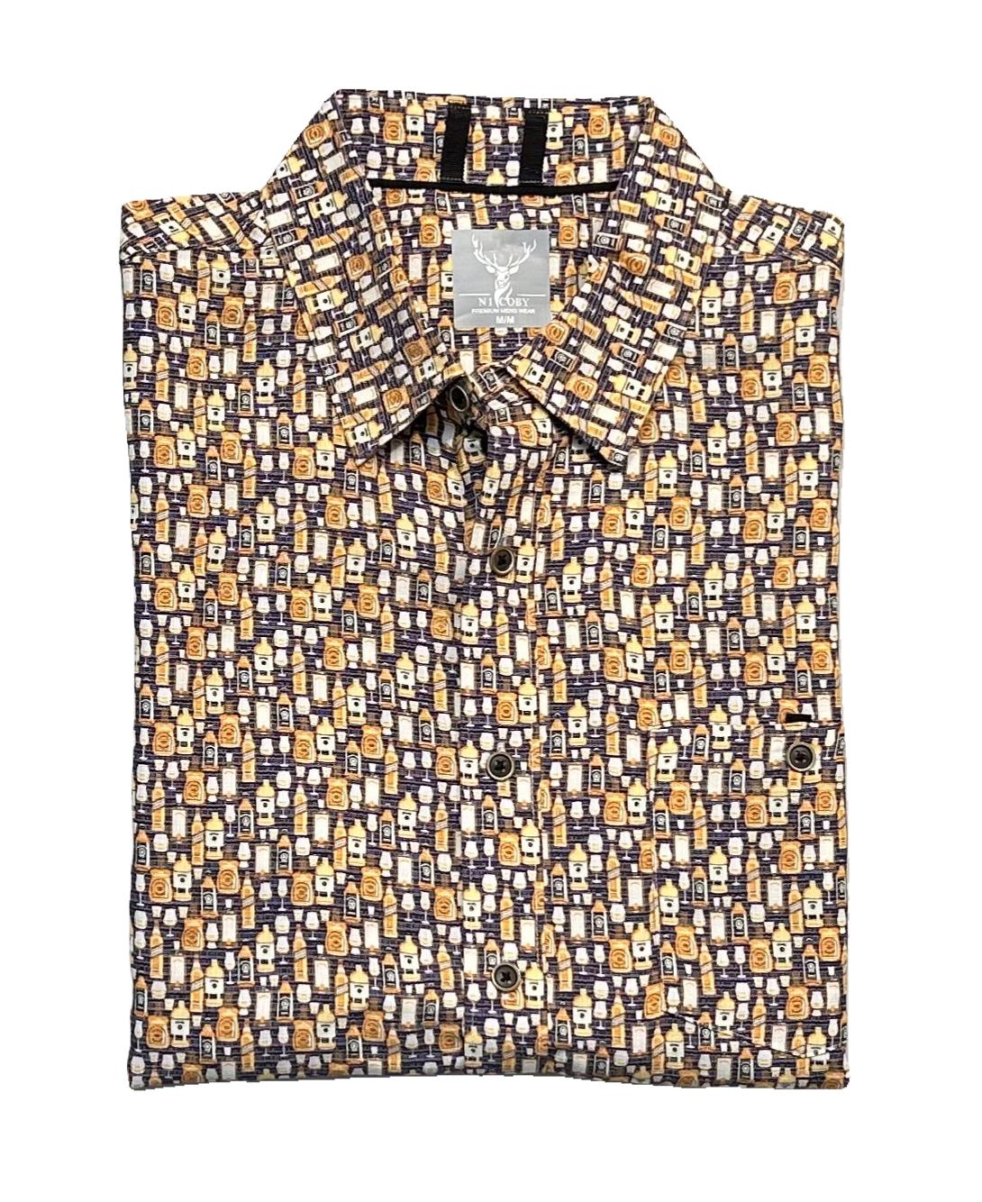 Nicoby Happy Hour Modal Textured Print Short Sleeve Shirt – Dick