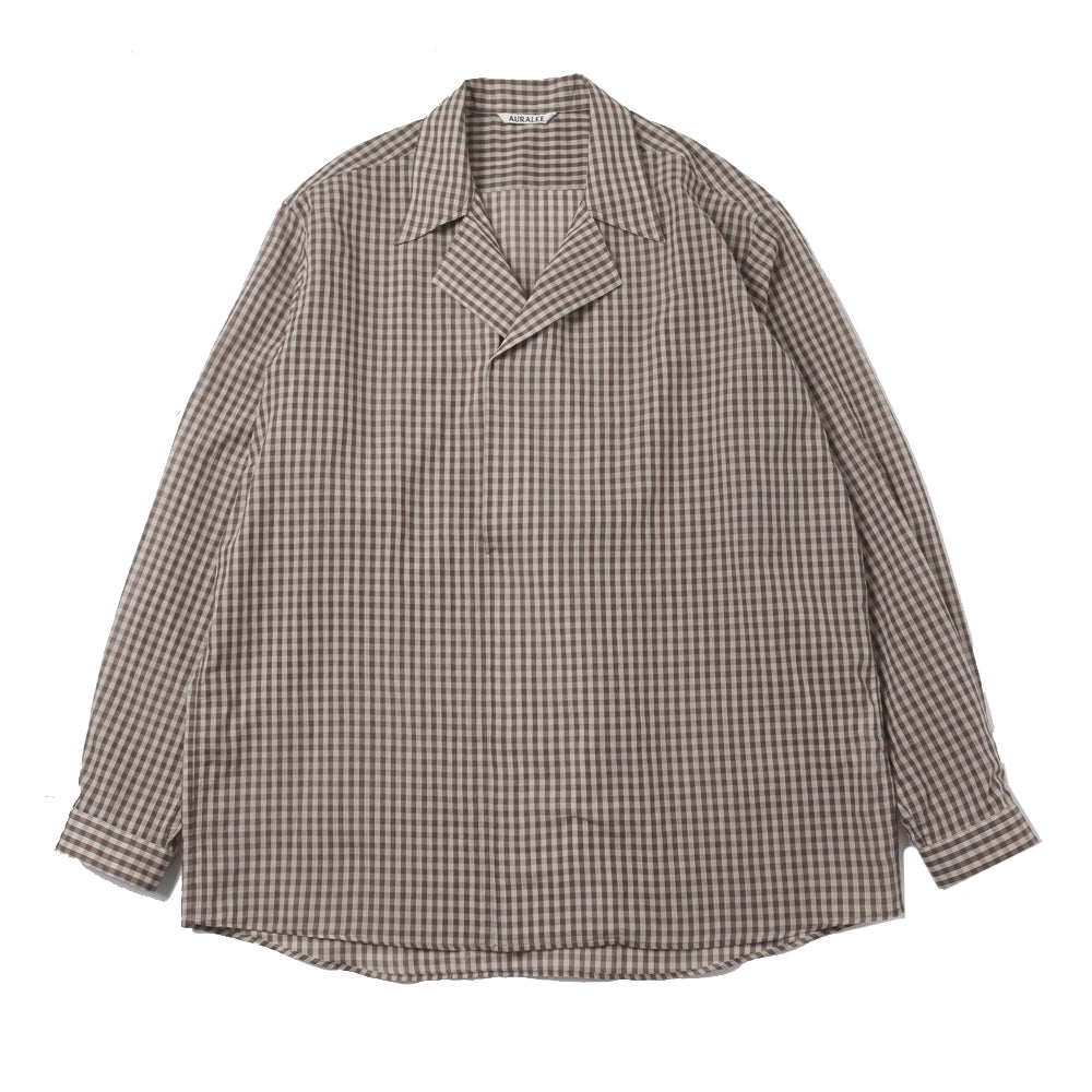 AURALEE) AIRY LIGHT COTTON CHECK P/O SHIRT (A25SS02GC) | AURALEE