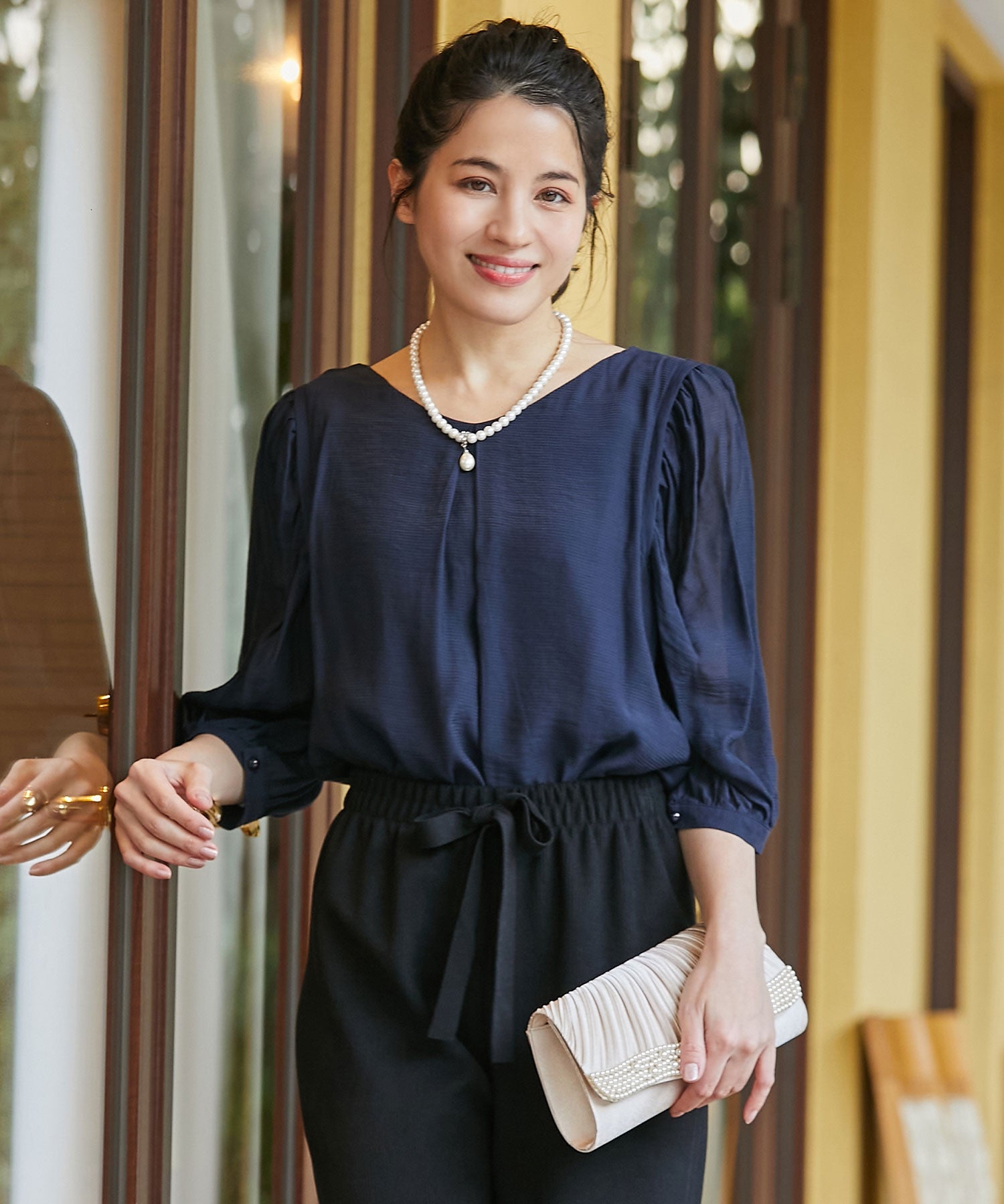 インパーテッドタックドレスブラウス【結婚式】【パーティー