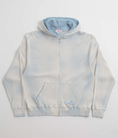 Yardsale Bleached Waffle Hoodie - Blue | Flatspot