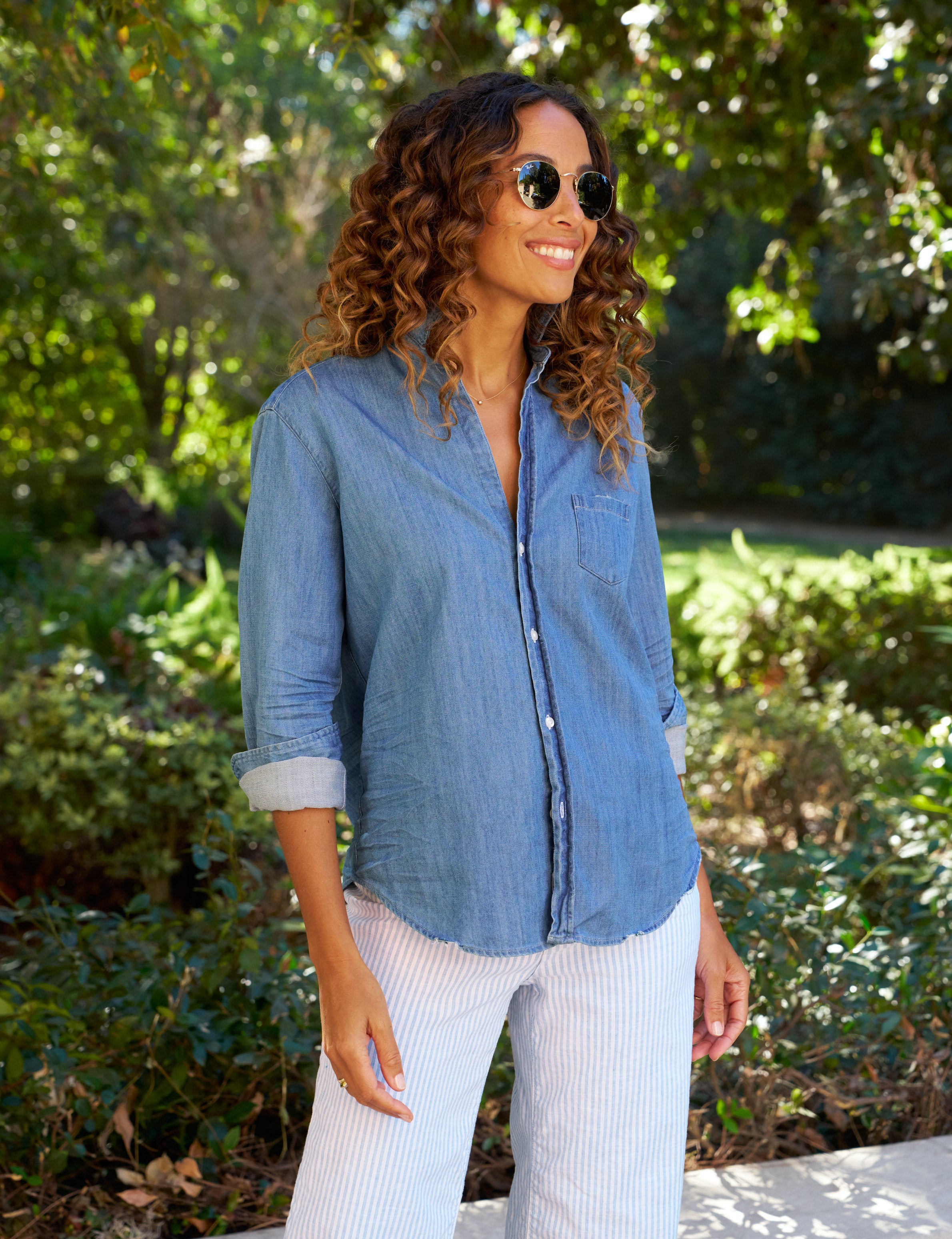 Eileen, Relaxed Button-Up Shirt, Indigo Denim | Frank & Eileen