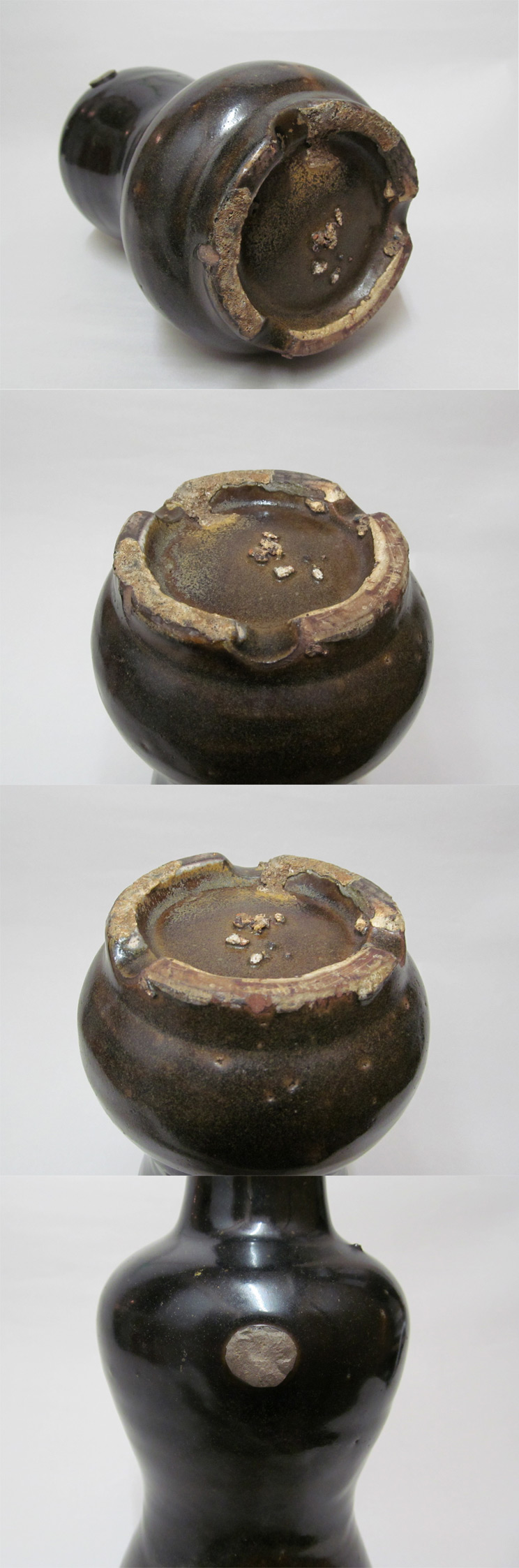 古美術 観宝堂 - 壺屋焼黒釉嘉瓶 | 古美術品専門サイト fufufufu.com