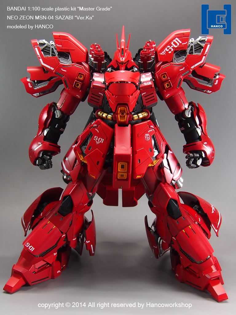 MG 1/100 MSN-04 Sazabi Ver.Ka: Modeled by HANCO. Full Photoreview