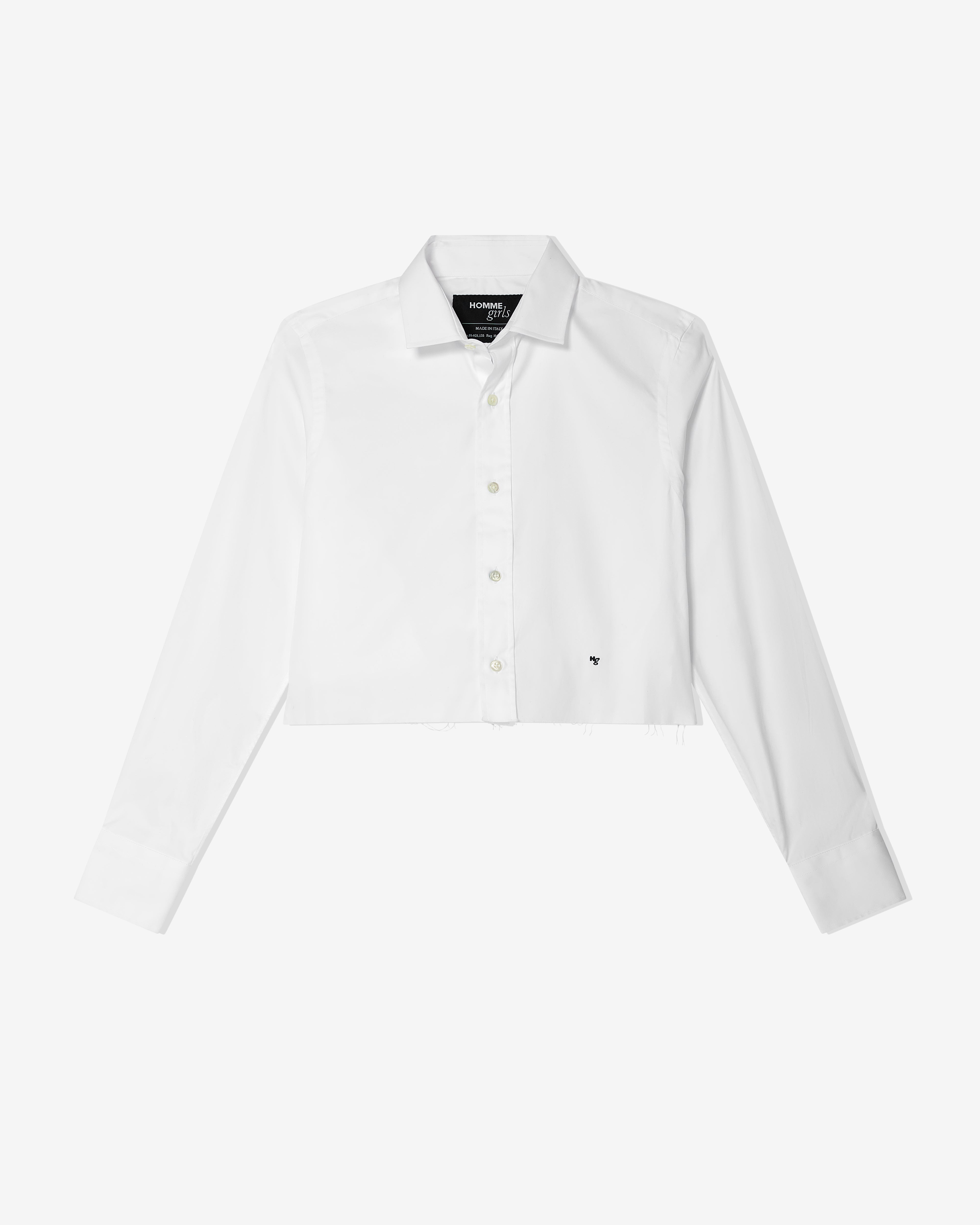 Cropped Shirt in White – HOMMEGIRLS