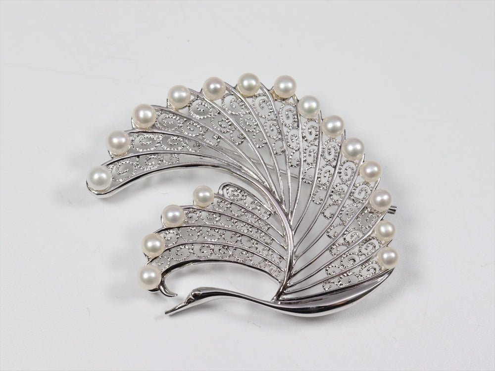SV淡水パール孔雀ブローチ 保証書付 シルバー ブローチ – リサイクル堀
