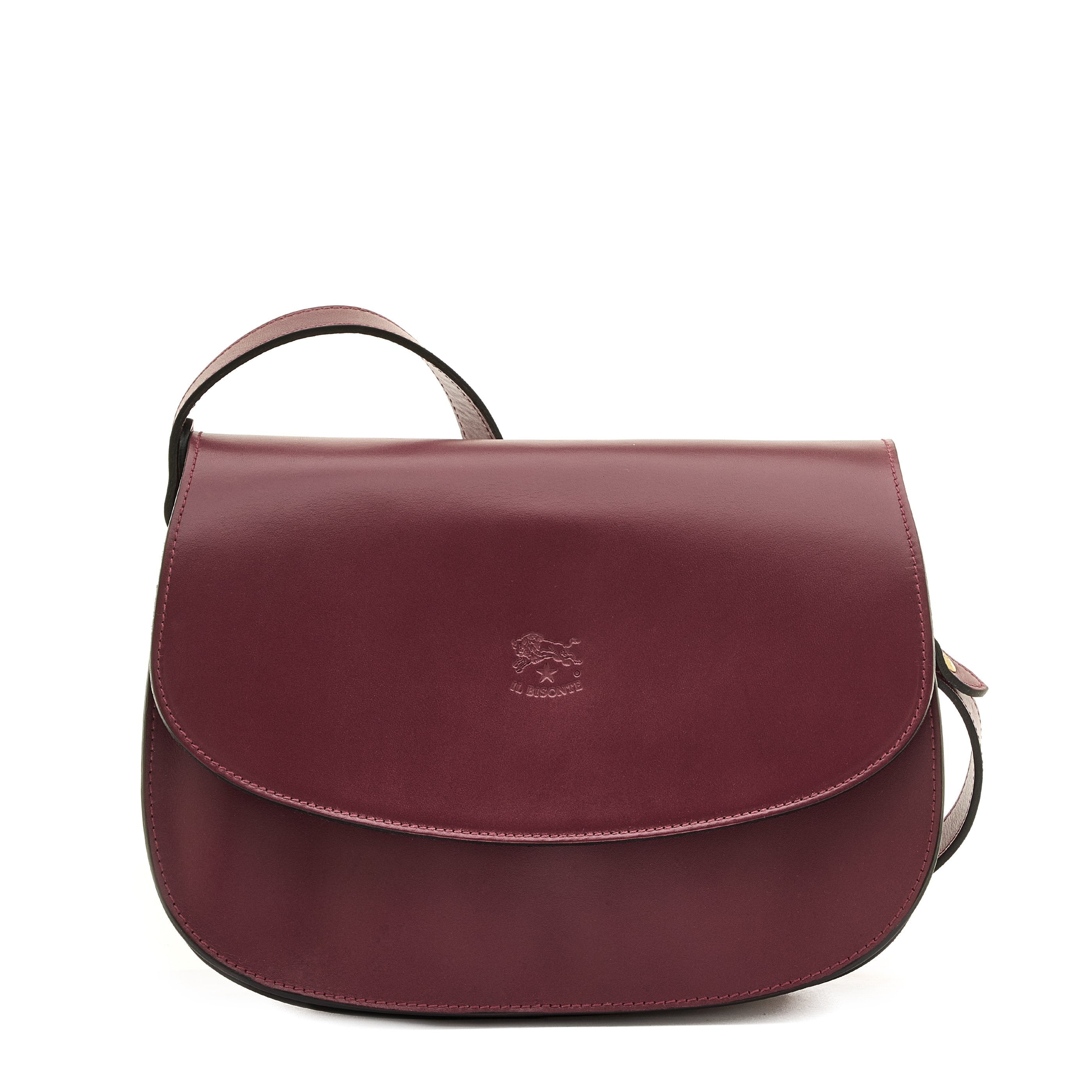 Salina | Women's crossbody bag in leather color black cherry – Il