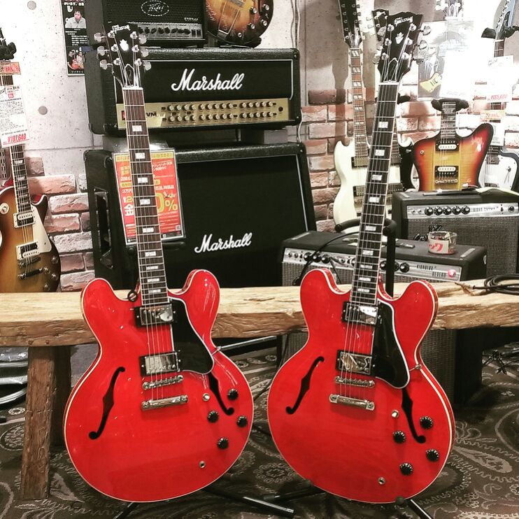 美しいフィギュアドトップ！異なるネックグリップのGibson Memphis ES