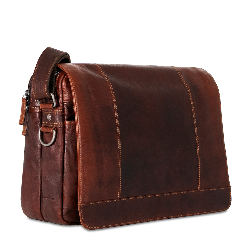Leather Messenger Bag; Large, Travel - Voyager #7325 | Jack Georges
