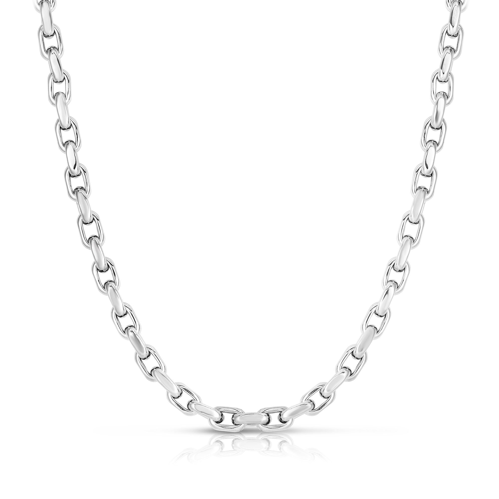 Sterling Silver Oval Link Chain Necklace, 18