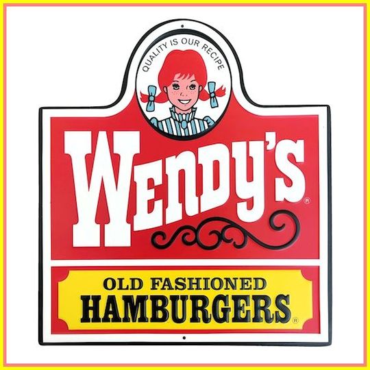 ウェンディーズ】wendy's/ハンバーガー/エンボス/ブリキ/看板