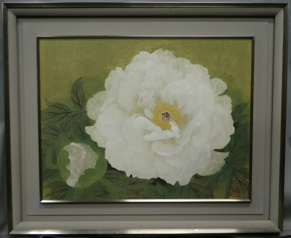 松尾敏男 『白牡丹』 [古美術こもれび] 骨董,掛軸,絵画の買取と販売,名古屋
