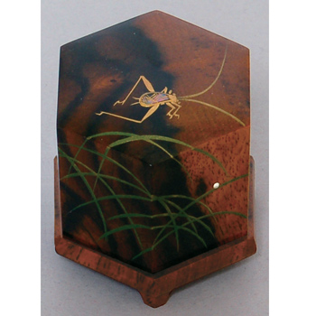 吉田華正 黒柿 鈴虫 香合 栗山園オンライン通販部 / 【出物】 鈴虫蒔絵