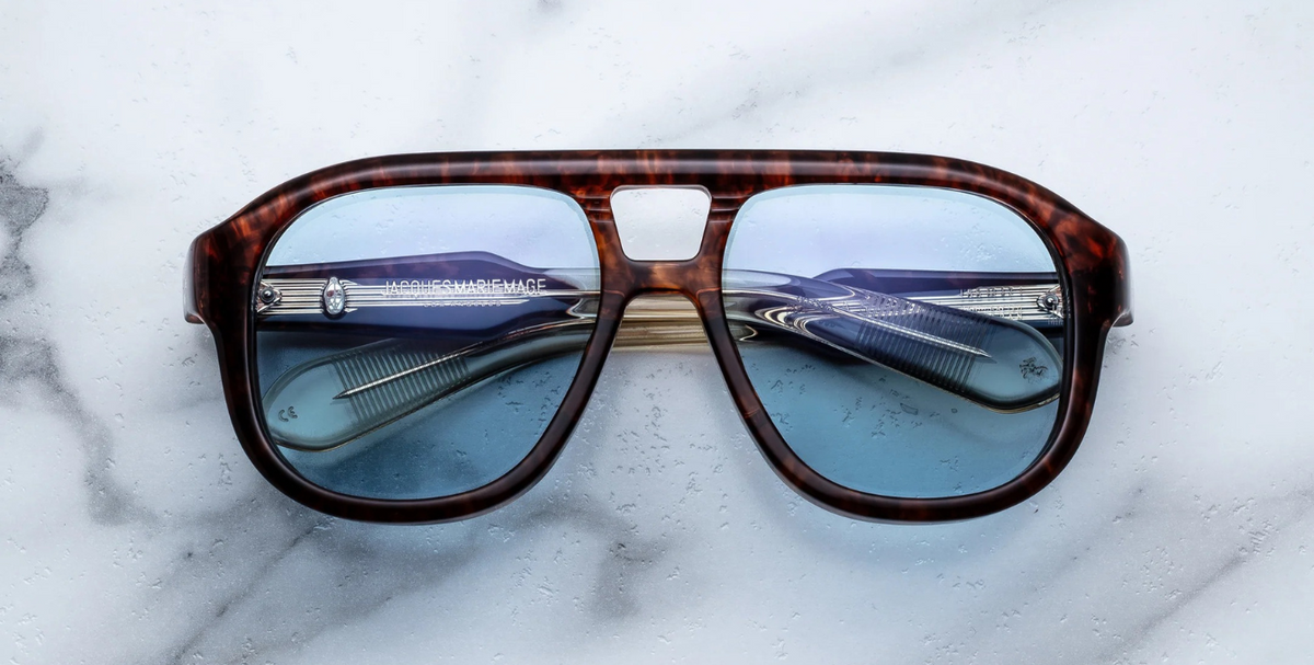 Jacques Marie Mage Jasper Raven Sunglasses in Argyle - limited