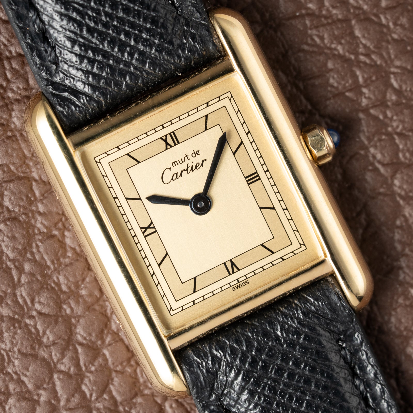Cartier Must de Tank Vermeil Art Deco Roman Dial PM Reference 3
