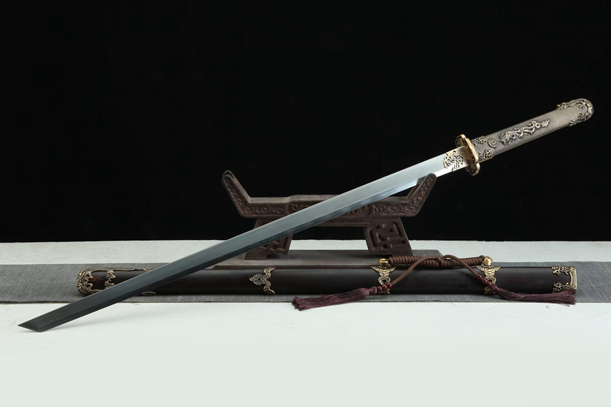 26寸水龙唐刀（黑檀木款）。 - 龙泉刀剑网_传统宝剑_手工菜刀_武士刀_