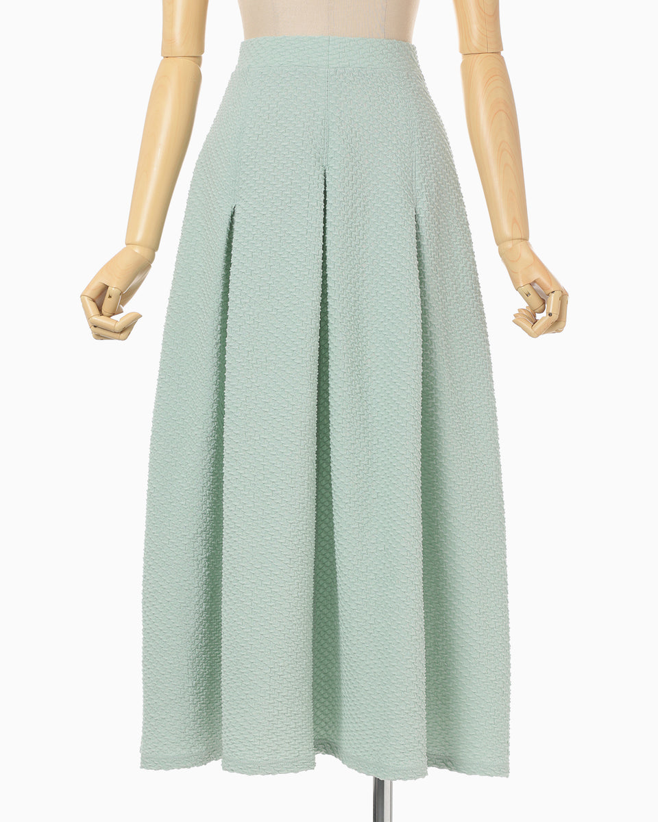 Shirring Jersey Jacquard Flare Skirt - light blue - Mame Kurogouchi