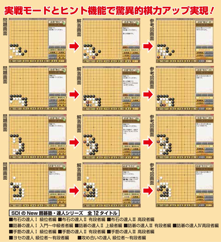 NEW 囲碁塾詰碁の達人Ⅰ入門～中級者編 - 棋力アップ約束の囲碁ソフト
