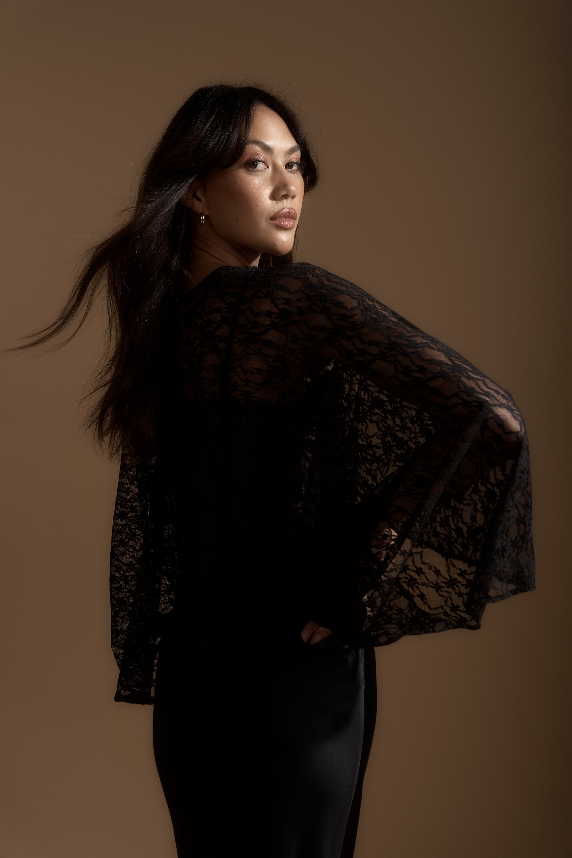 Shop Bianca Lace Detail Top (Black) | Max