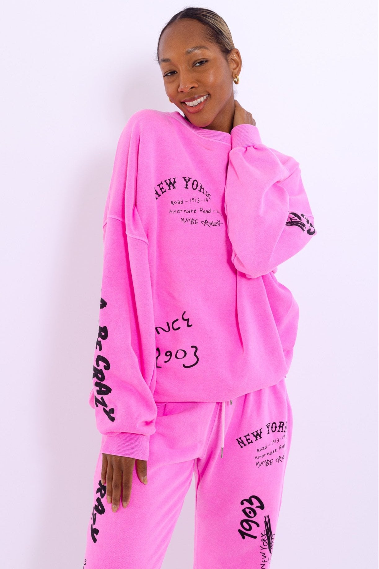 New York Crewneck Sweatshirt - Organic Dye, Dropped Shoulder, Made in