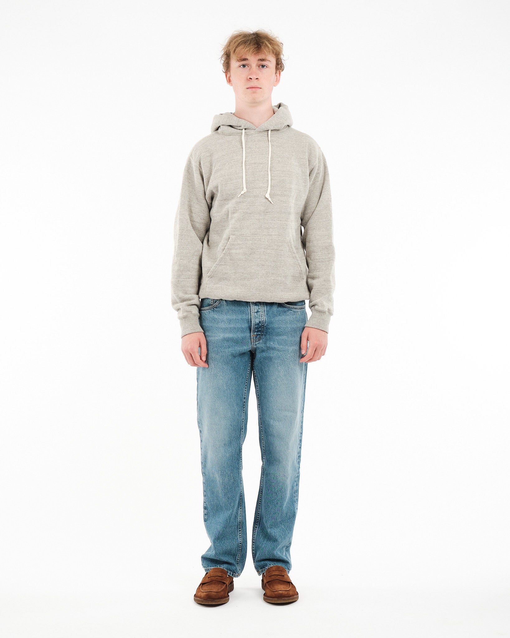 Loop Wheel Hooded Sweatshirt Heather Gray by orSlow - Meadow