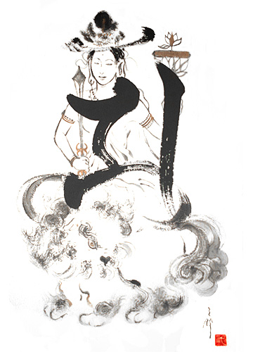 三鈴浪漫館]梵字仏画 - 文殊菩薩