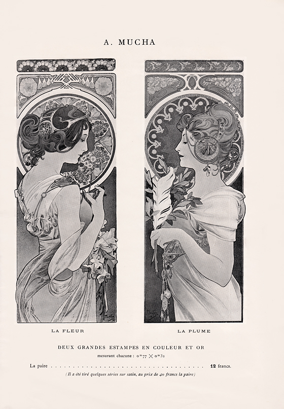 ミュシャを楽しむために：羽根と桜草