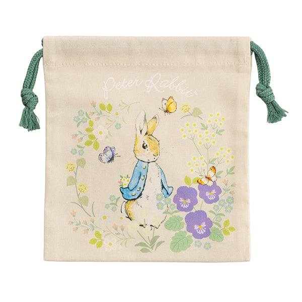 巾着(ピーター フラワーベージュ)