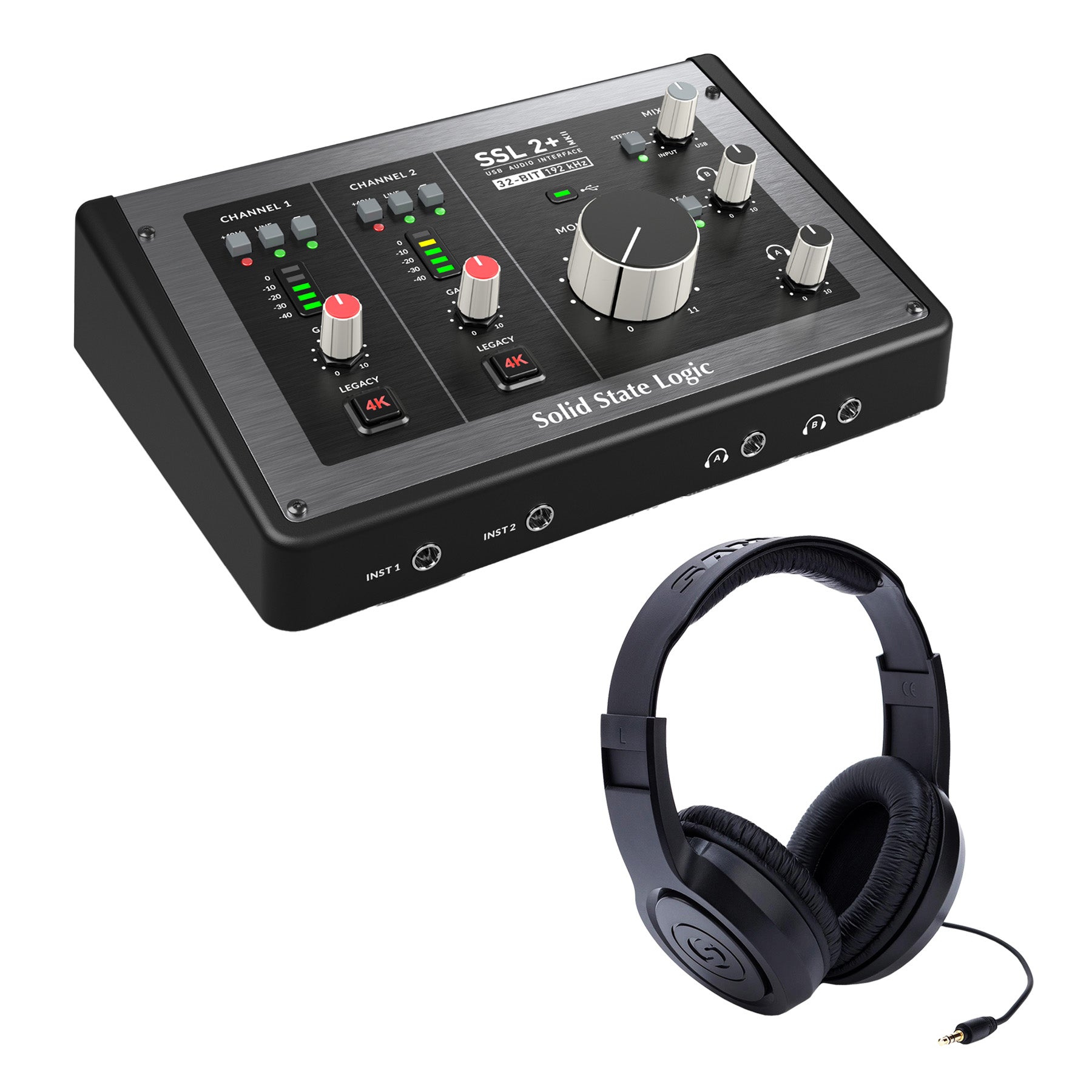 Solid State Logic SSL 2+ MKII USB Interface Bundle with Headphones