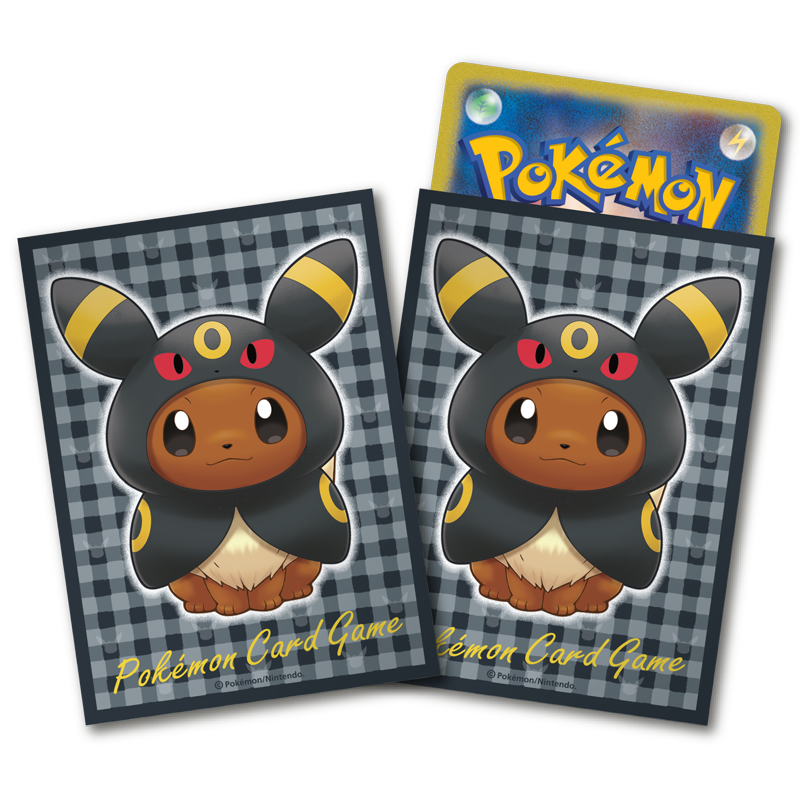 進化形のポケモンたちのポンチョを着たイーブイのデッキシールドが