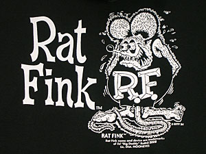 ラットフィンクパーカージップアップタイプ黒白サイズM アメリカン雑貨