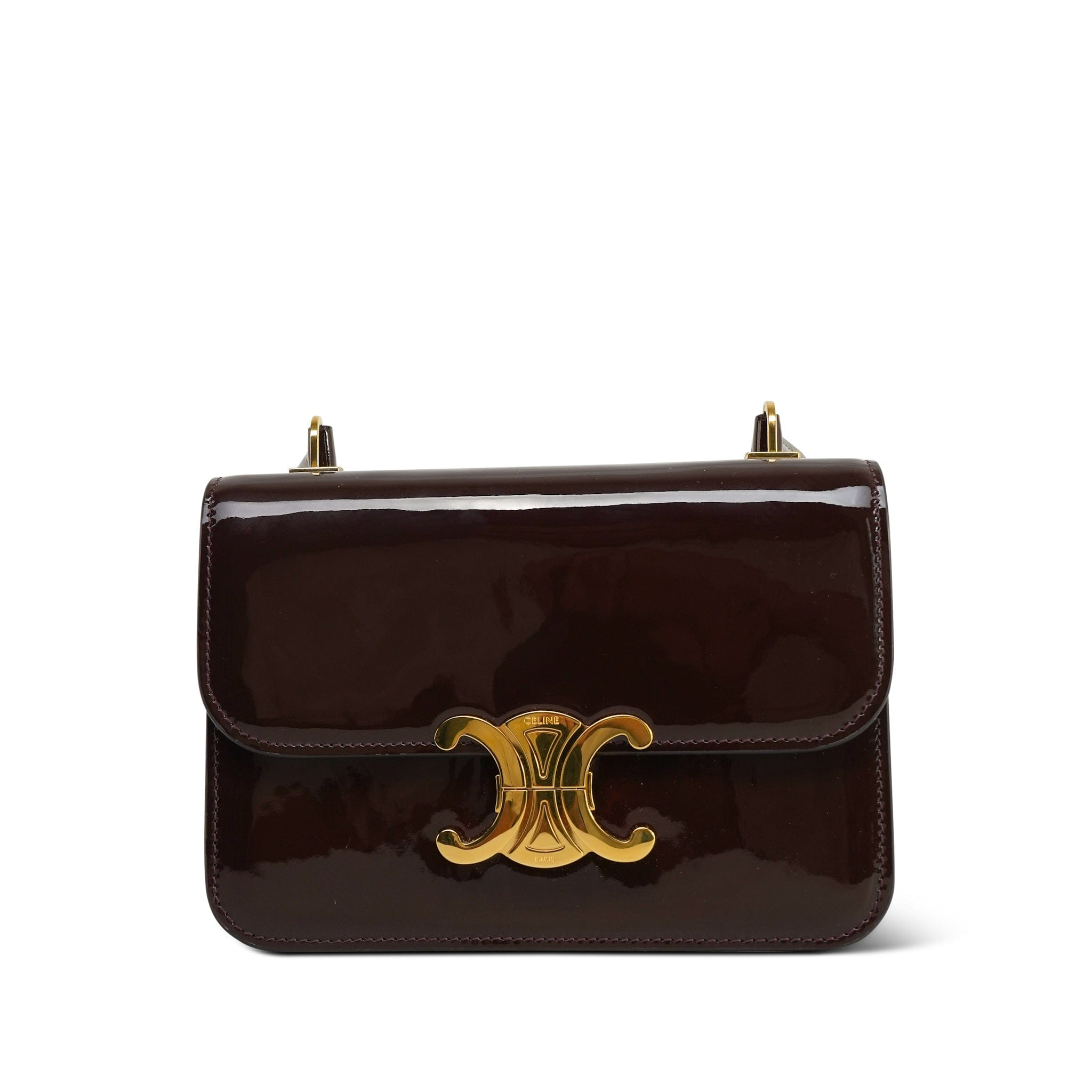 Celine Dark Brown Patent Teen Garrance – REDELUXE