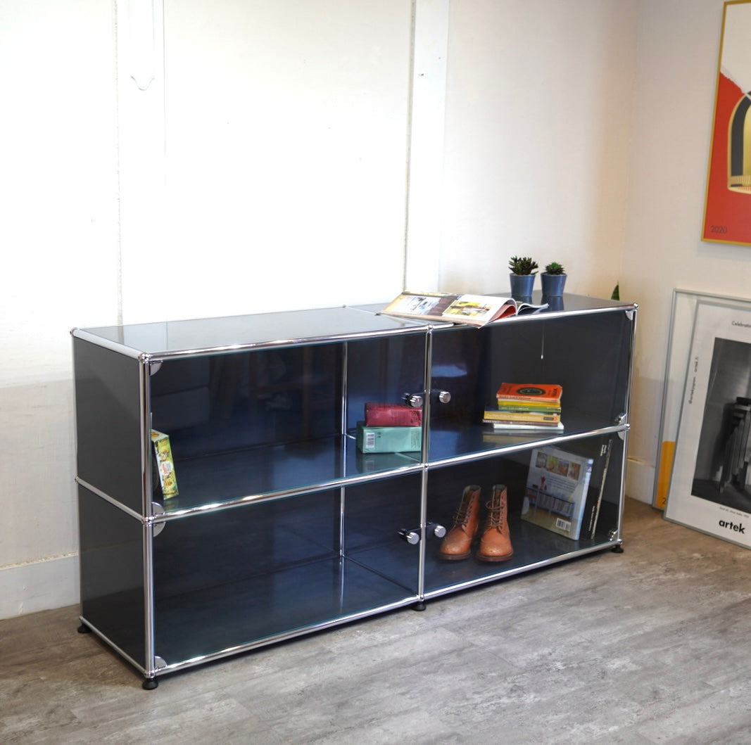 USMハラー / USM Haller モジュラーキャビネット 2列2段 ガラスドア