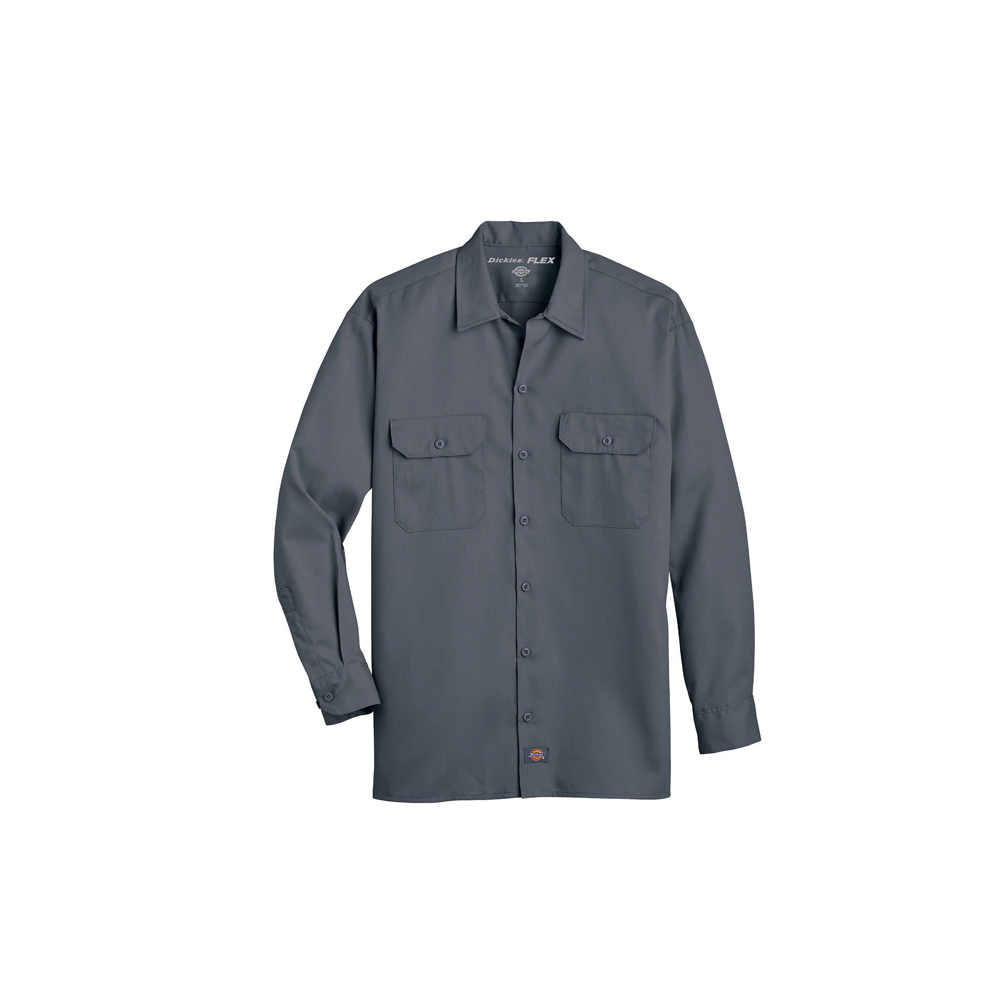 Dickies FLEX Relaxed Fit Long Sleeve Twill Work Shirt Charcoal