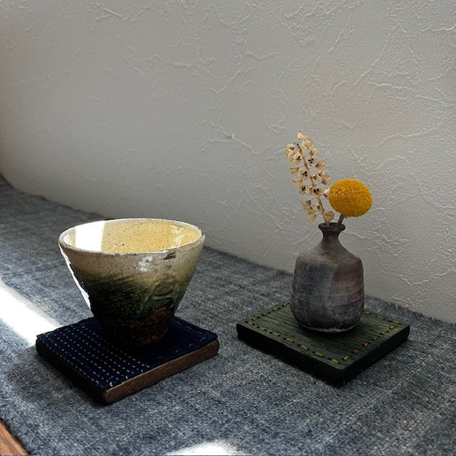 リバーシブルコースター ハンドメイド《木と布》｜8clotH（エイト